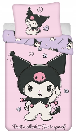 Pościel bawełniana Kuromi Hello Kitty Licencyjna Sanrio 140x200 Króliczek