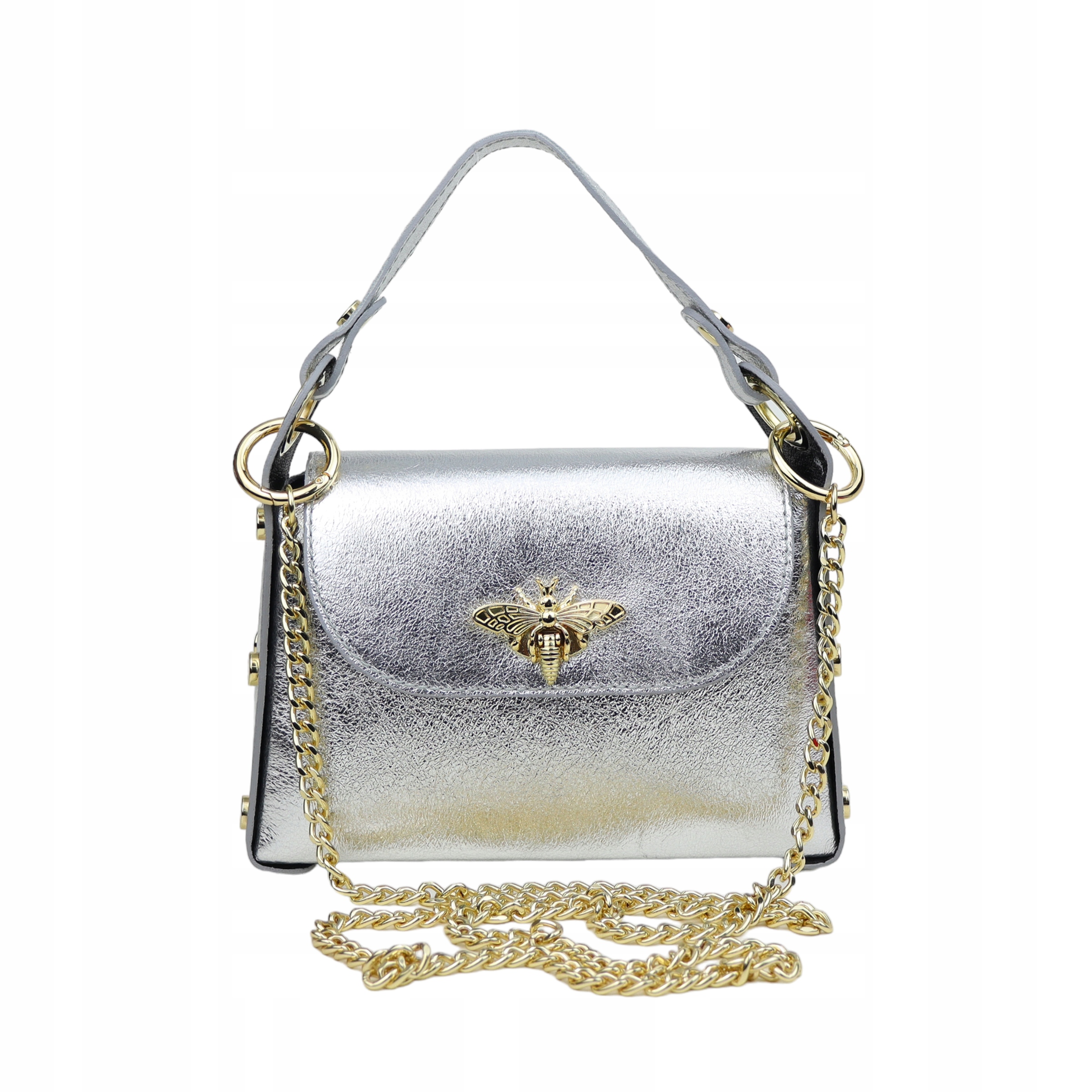 Dámská kabelka z přírodní kůže Alta Stříbrná