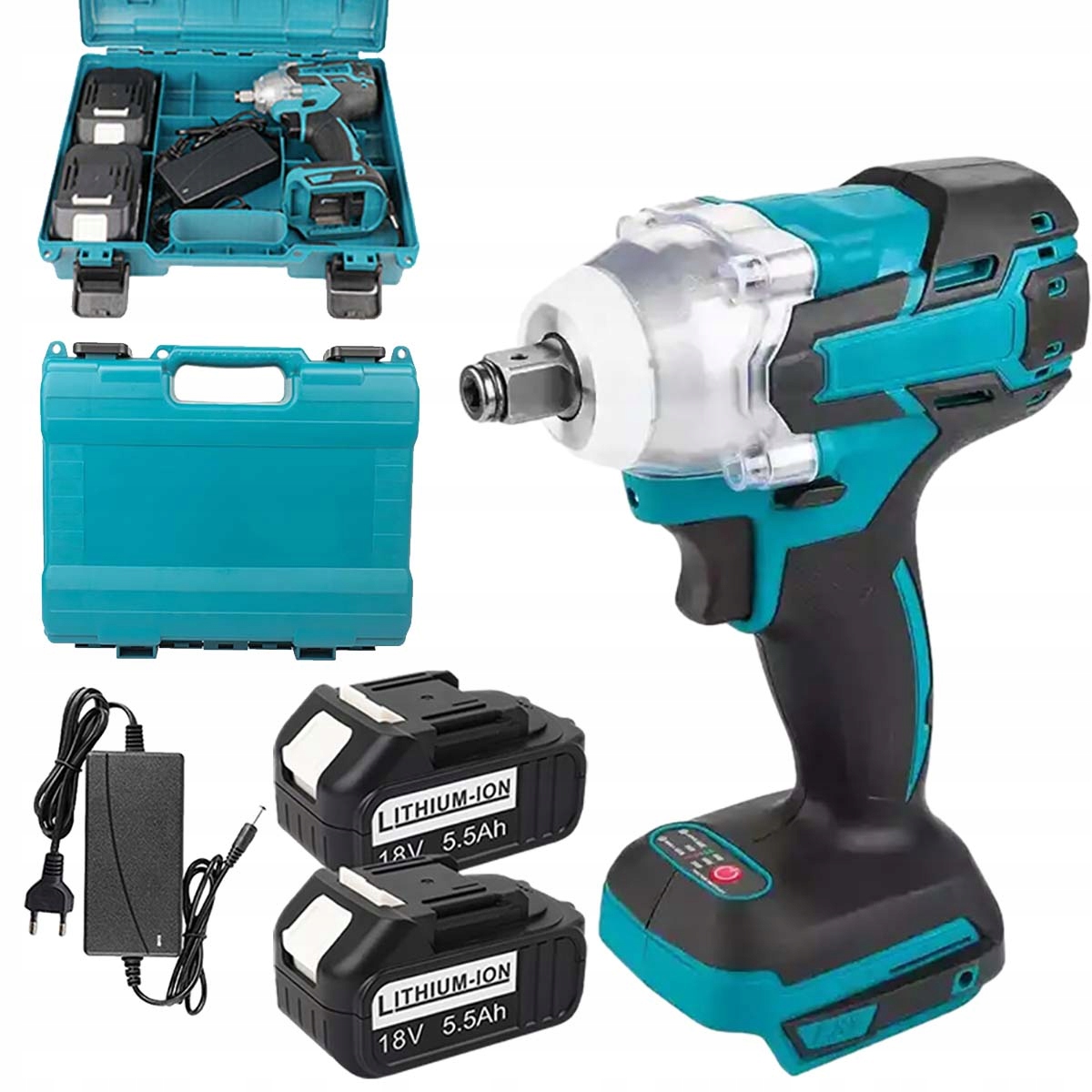 Rázový Uťahovák Pre Akumulátory Makita 18V 5500 mAh 650NM+ 2 Akumulátory