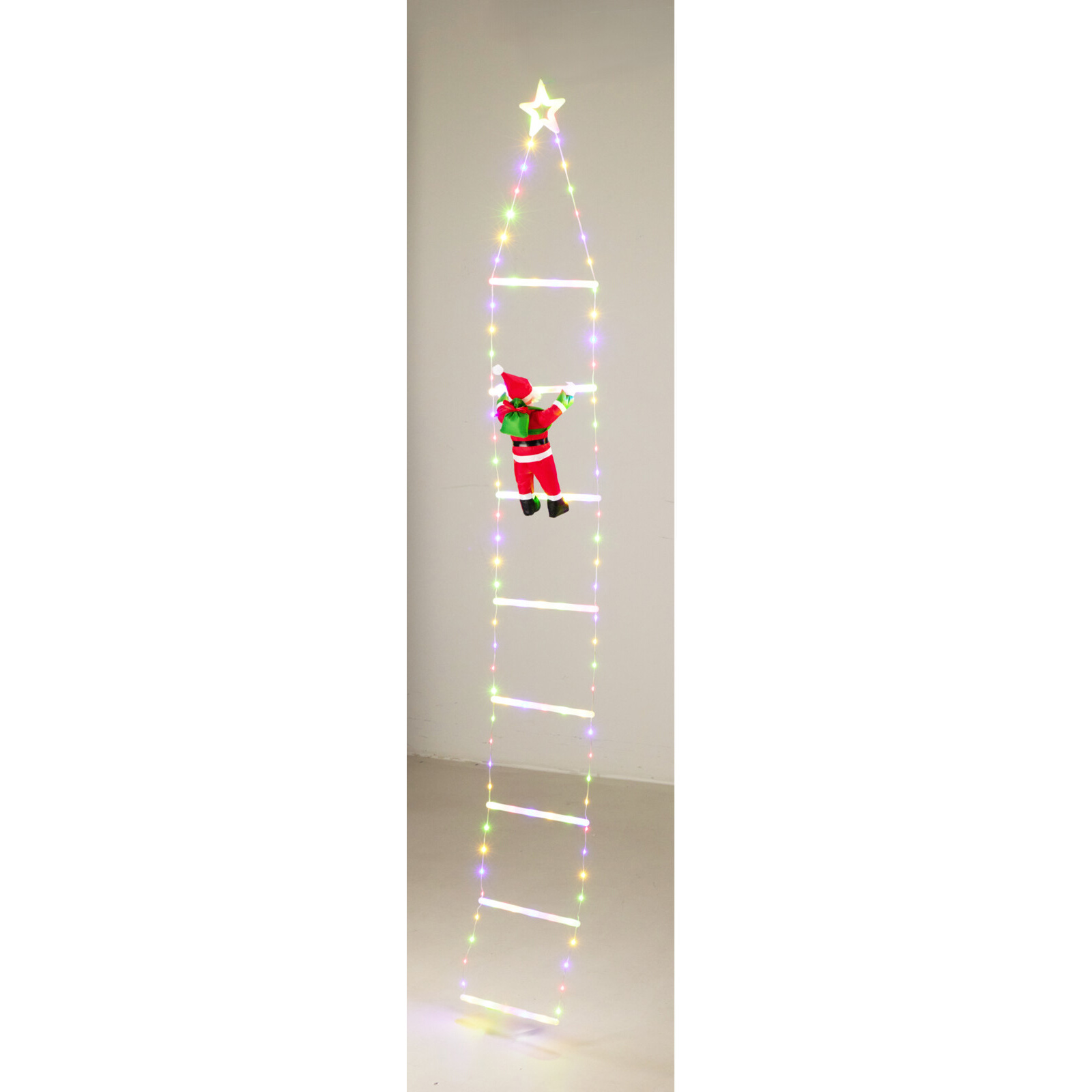 Vánoční Led Dekorace Mikuláš Na Žebříku 200 X 26 X 4 CM 124 Led IP44