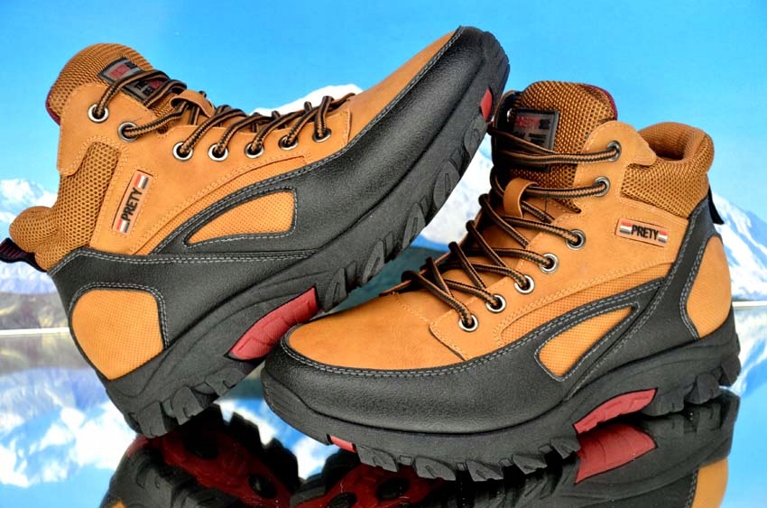 BUTY ZIMOWE OCIEPLANE TREKINGOWE ŚNIEGOWCE GÓRSKIE SPORTOWE MĘSKIE TRAPERY Materiał zewnętrzny skóra ekologiczna