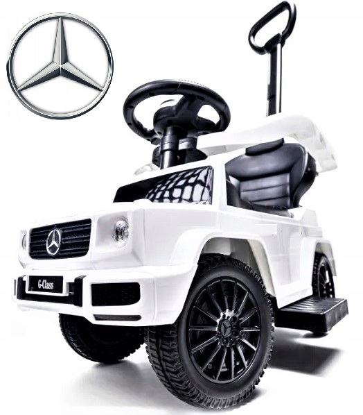 Mercedes G Class Amg terenowy Jeździk Pchacz 3w1 na Prezent, Biały