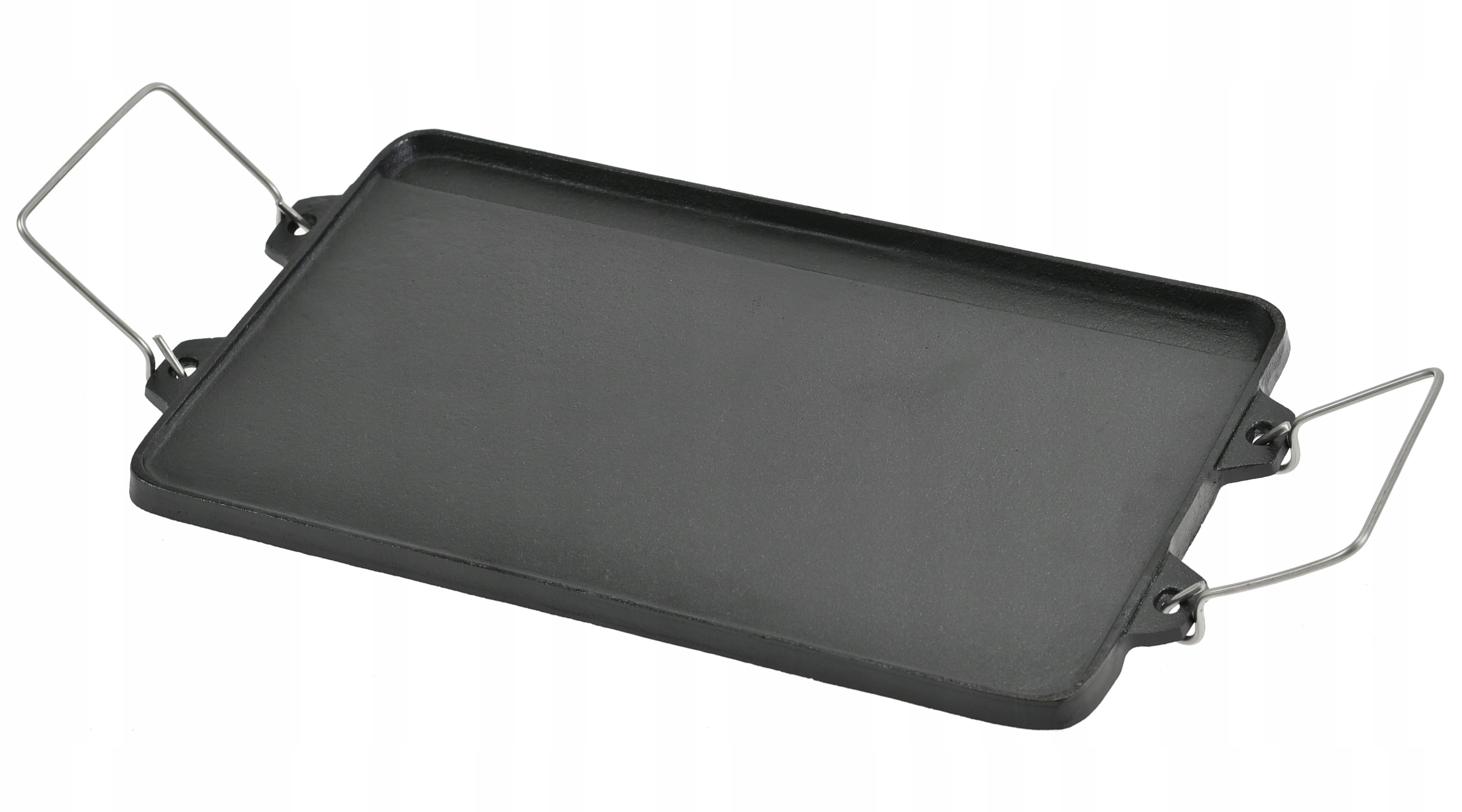 Płyta ŻELIWNA Dwustronna 40x25 cm RUSZT na grill ognisko Patelnia Grillowa Kształt prostokątny