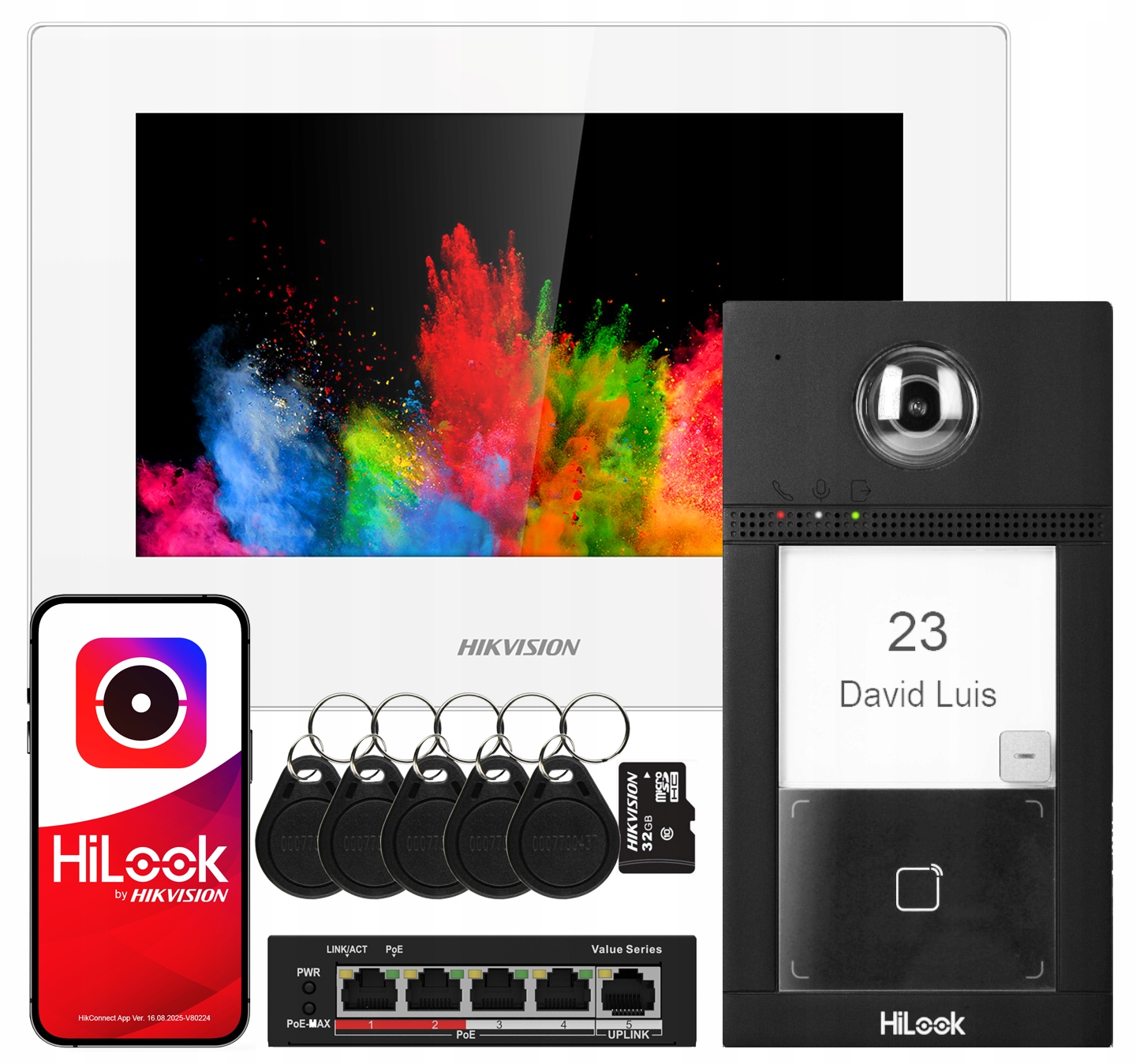 Videovrátnik Wifi Domofon Ip-vis-pro-w PoE Čítačka HiLook Brána