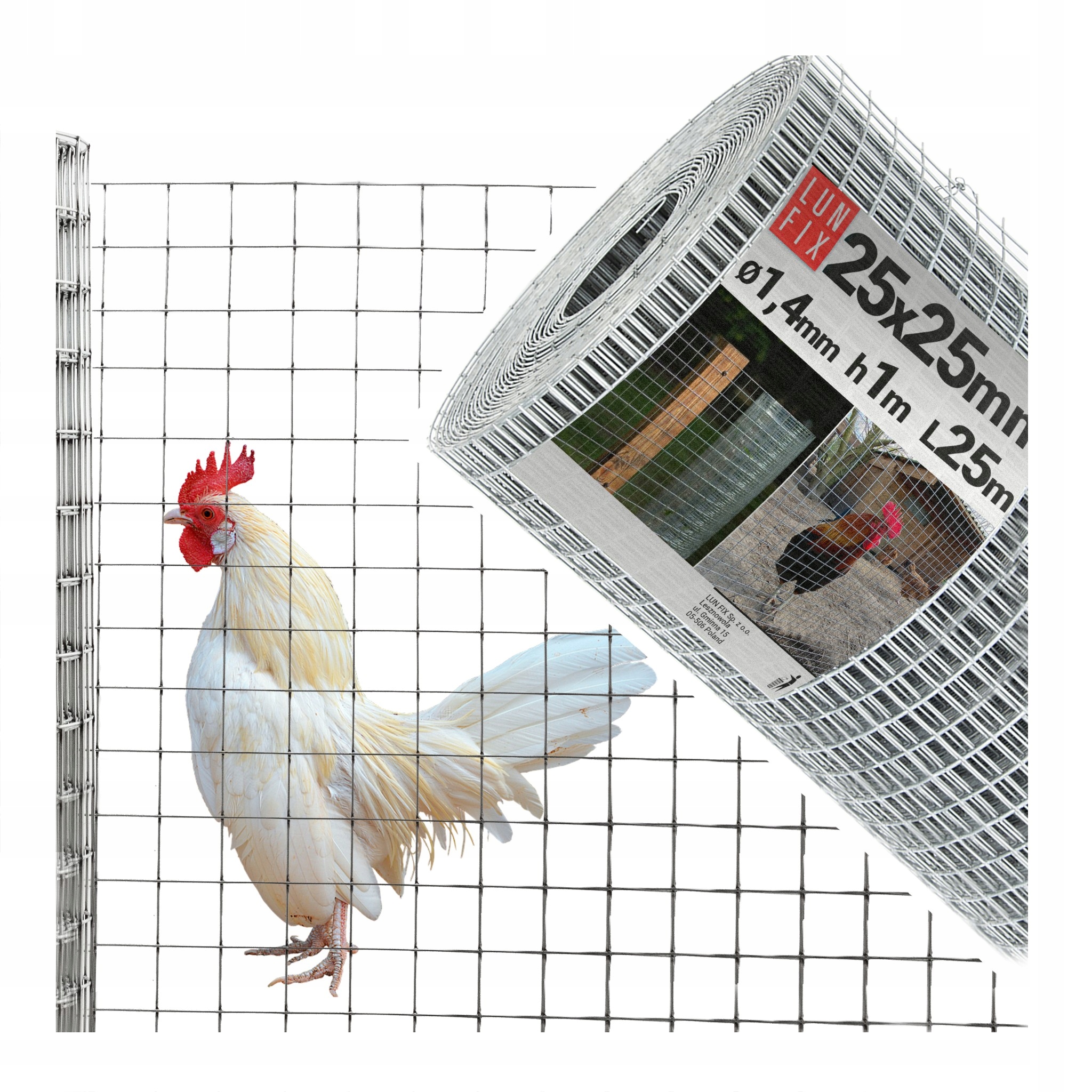 Pěstitelská síť na voliéry 25 m svařovaná, pozinkovaná, 25x25 h1 fi1,4