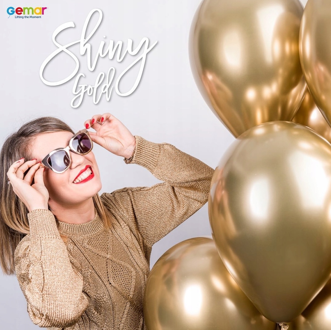 BALONY ZŁOTE 13cm 5" GEMAR Glossy Chrom Super Połysk PROFESJONALNE 100szt EAN (GTIN) 5906506920352