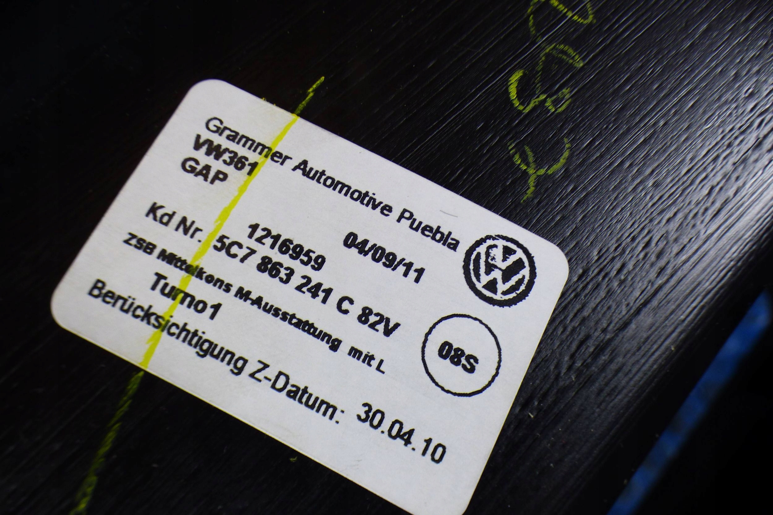 Volkswagen Jetta VI 5C tunel mitte 5C7863241C stBDB EUROPA