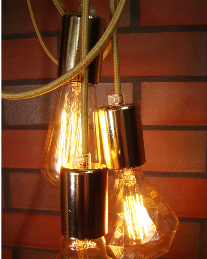 Oprawka ZŁOTA do lampy e27 do żyrandola i żarówki Kod producenta OG-08-00S