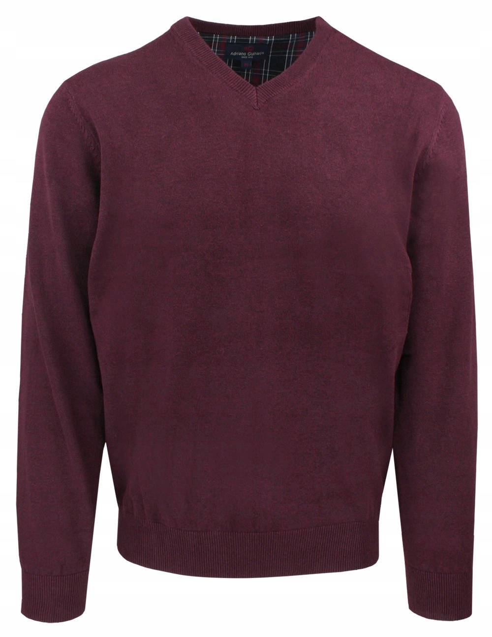 Pánský svetr se srdíčkem (V-neck) Adriano Guinari Bordo, Melanž XL