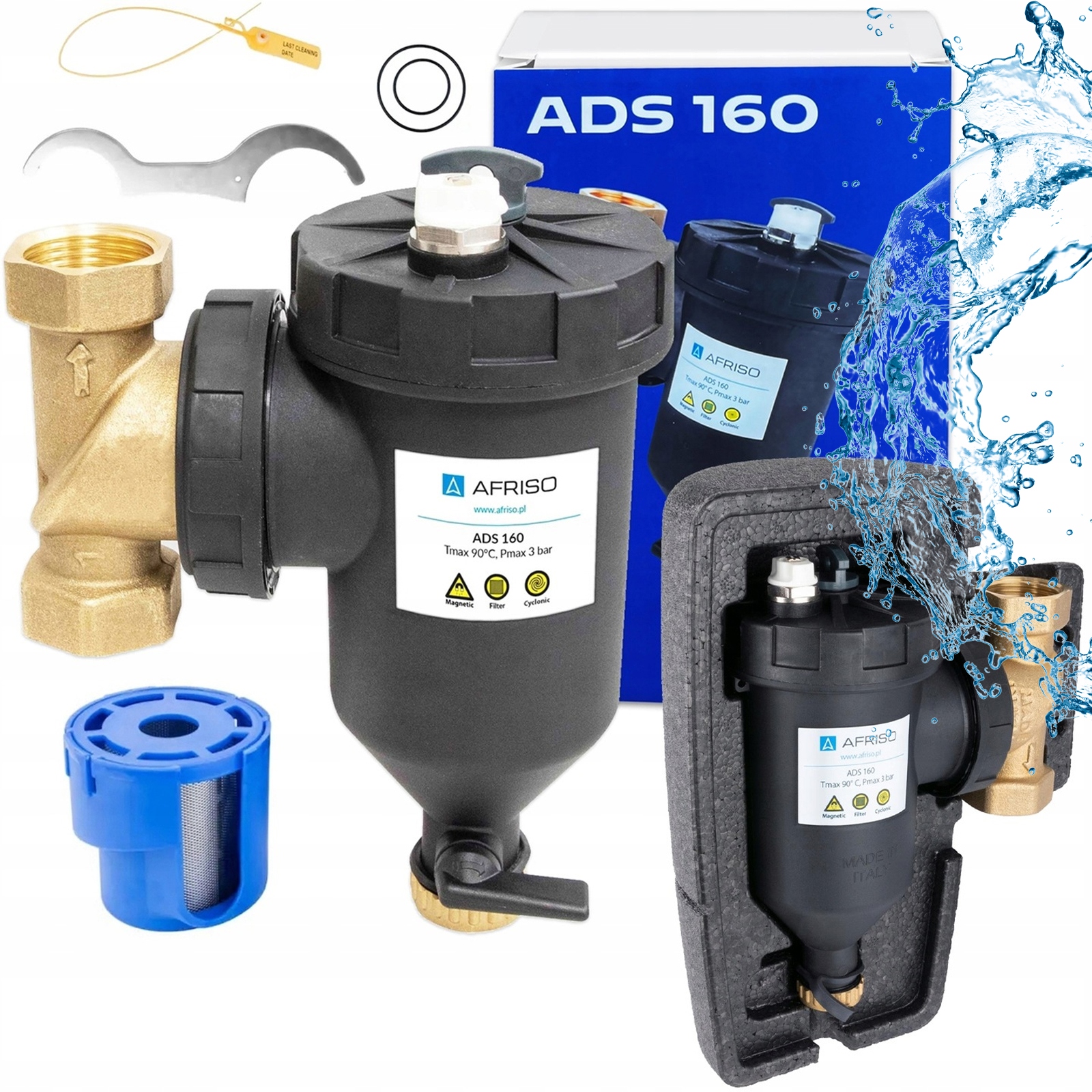 Magnetický Filter Na Separáciu Nečistôt Prípojky 1 Palec ADS160 Afriso