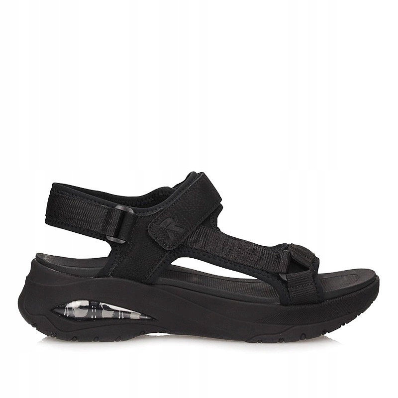 Klasické černé dámské sandály Rieker W3151-00