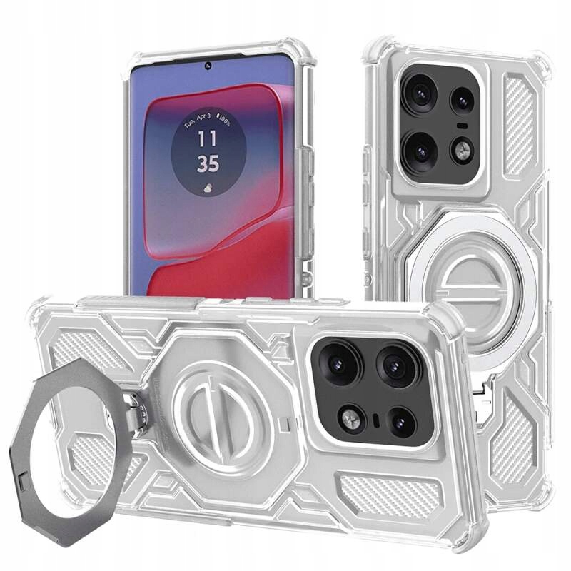 Techsuit Shield Pro etui na Motorola Edge 50 Pro białe przezroczyste