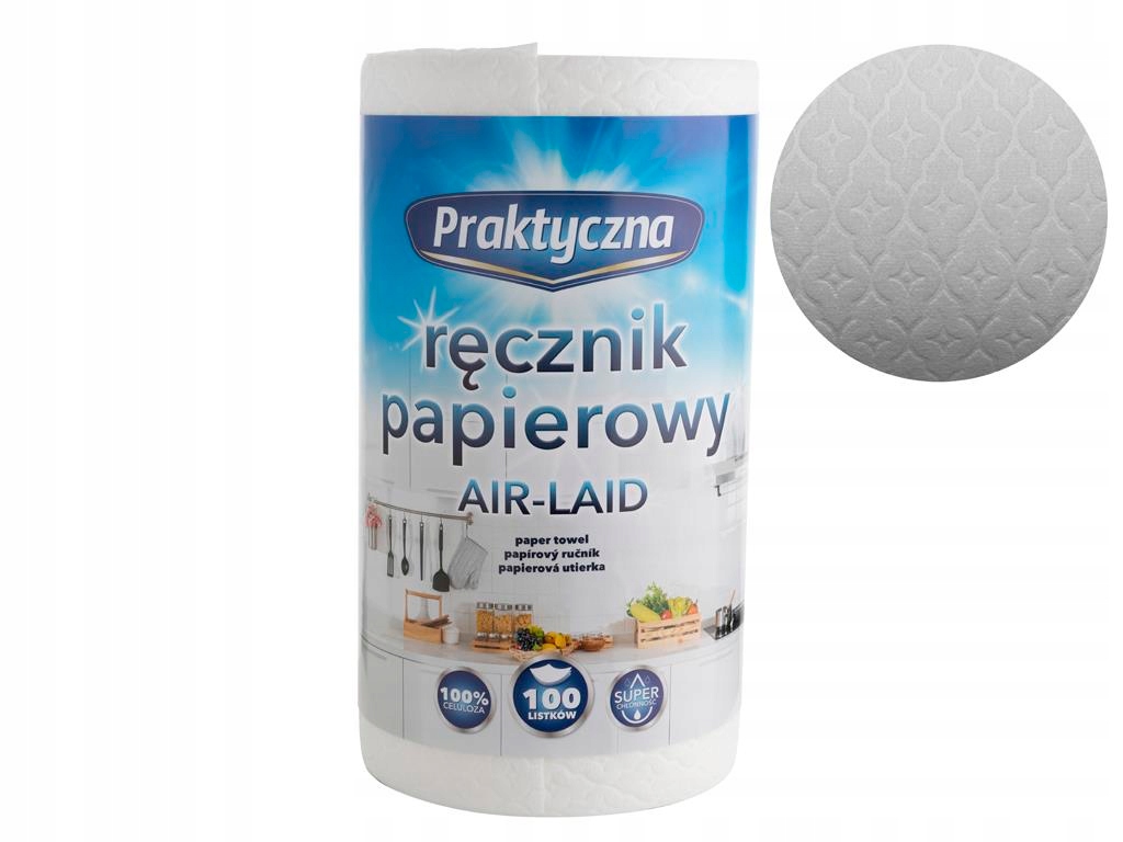 RĘCZNIK PAPIEROWY EXTRA CHŁONNY PRAKTYCZNA 100 LISTKÓW AIR-LAID 70G/M2