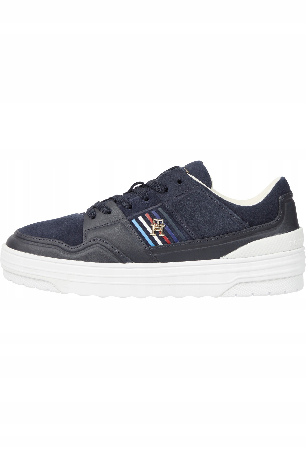 Tommy Hilfiger – Modré Sportovní Boty S Logem A Bílou Podrážkou 36 U2B