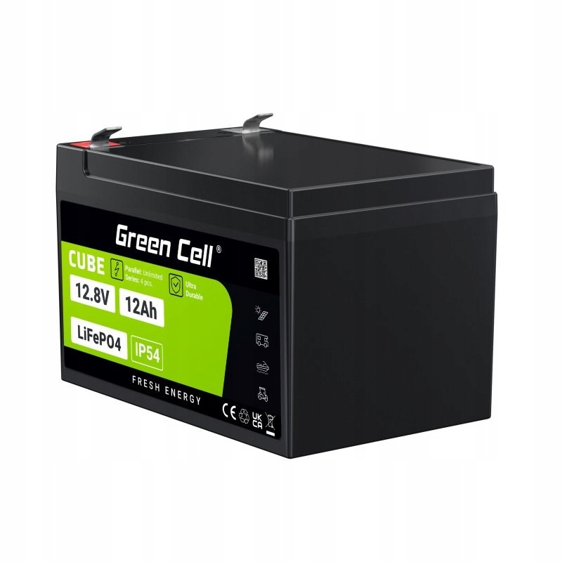 Green Cell Cube Akumulator LiFePO4 12Ah 12.8V 153.6Wh LFPGC12V12AH