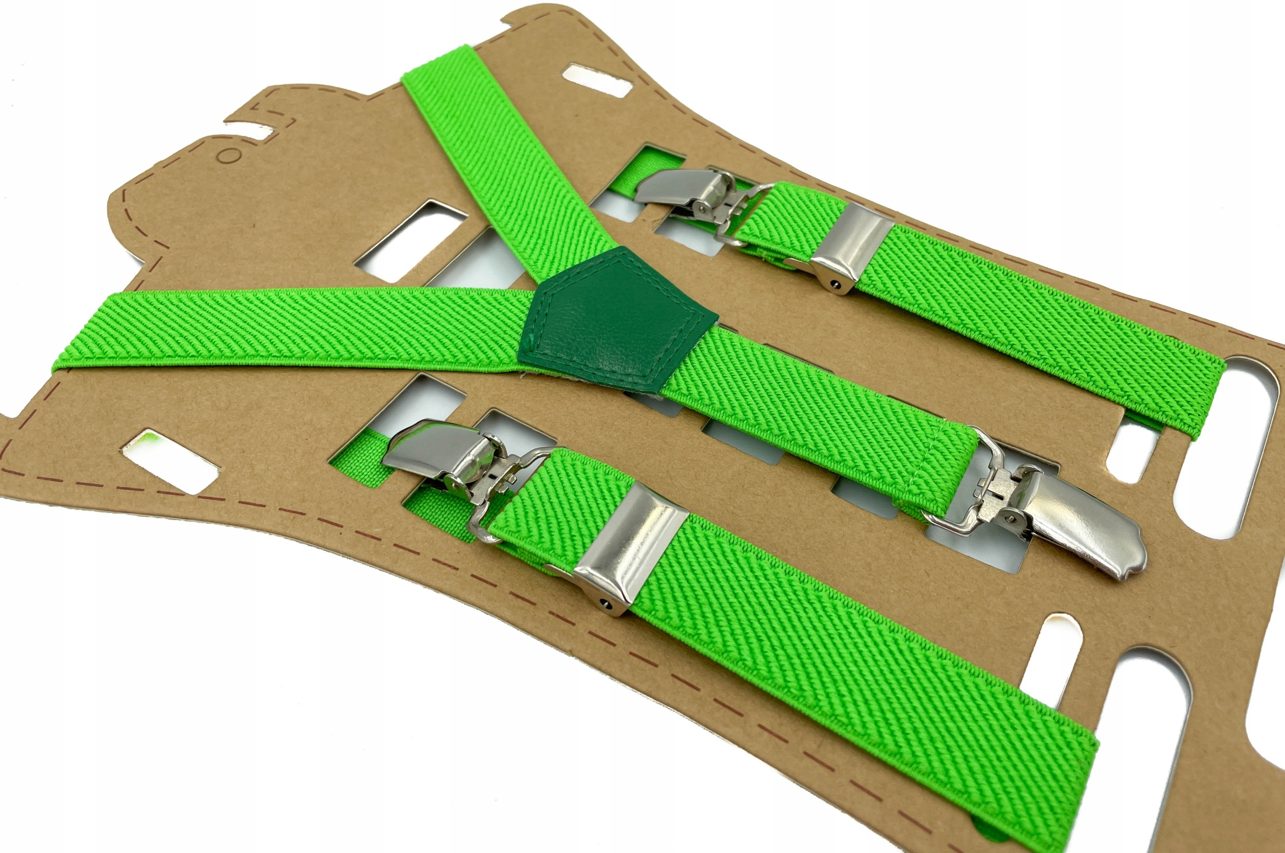 Pistacjowe zielone szelki dziecięce jednokolorowe.