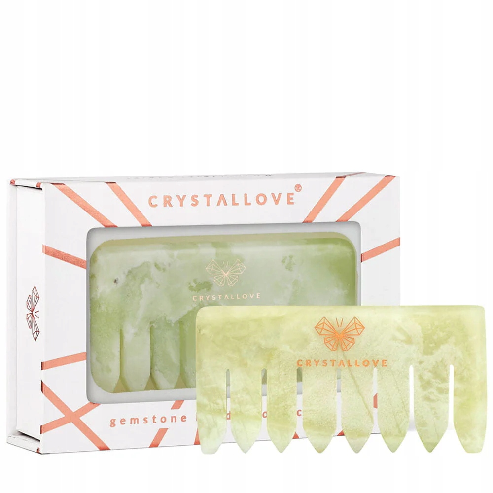 Crystallove Masážní hřeben na pokožku hlavy z jadeitu
