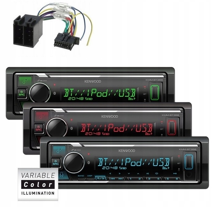 Kenwood KMM-BT358 Bluetooth autorádio MP3 Usb Aux VarioColor 3xRCA
