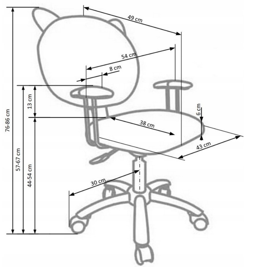 Fotel krzesło obrotowe różowy kółka panelowe KITTY Marka inna