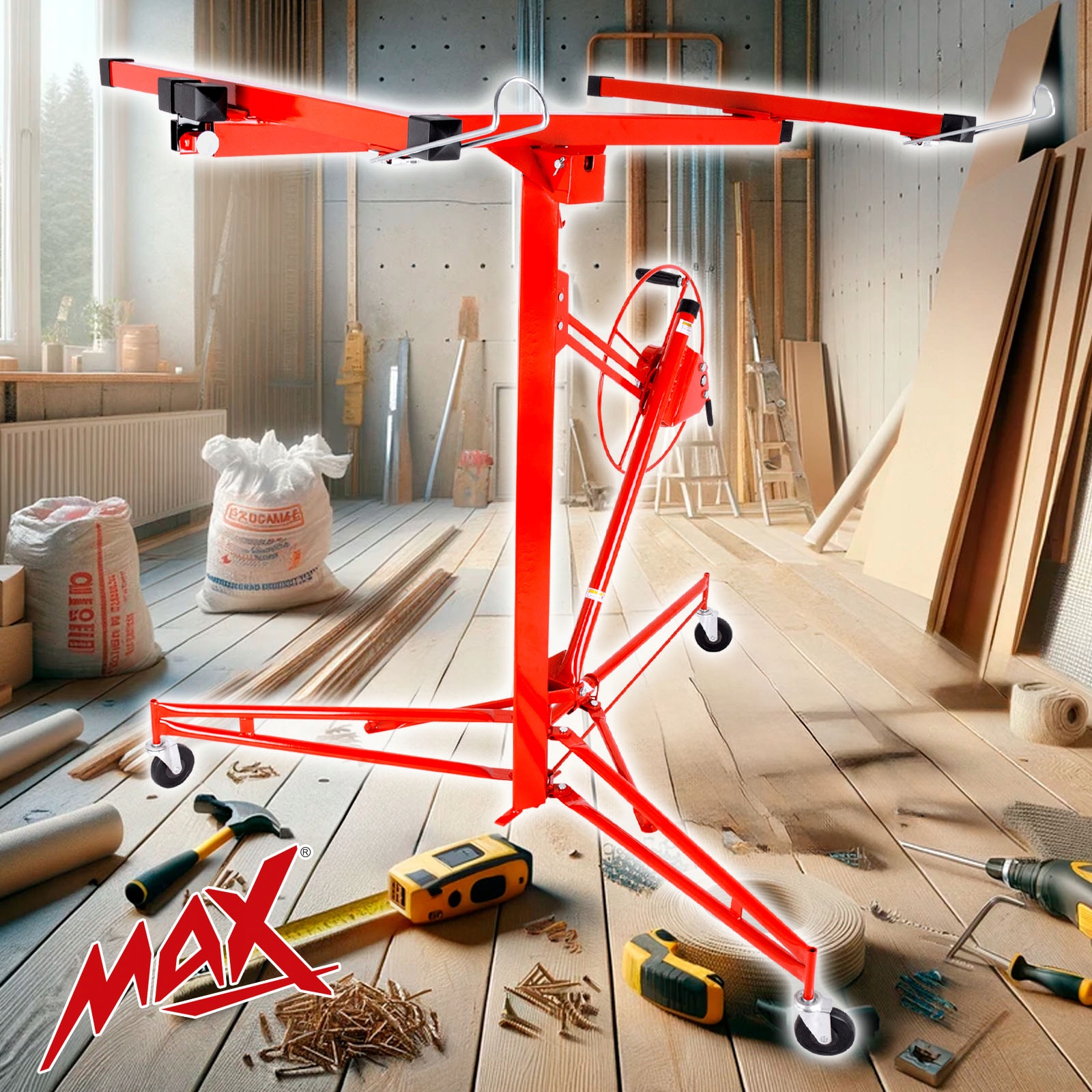 PODNOŚNIK PŁYT GIPSOWYCH G-K OSB GIPSOWO-KARTONOWYCH STOJAK Marka MAX
