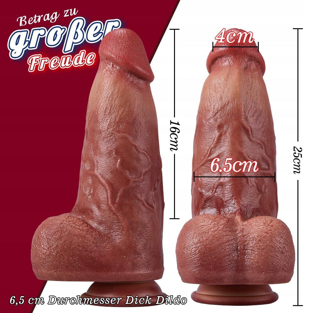 XXL Realistyczny Dildo Analny Z Przyssawką 25x6.5cm Dla Kobiet i Mężczyzn — miniatura 2