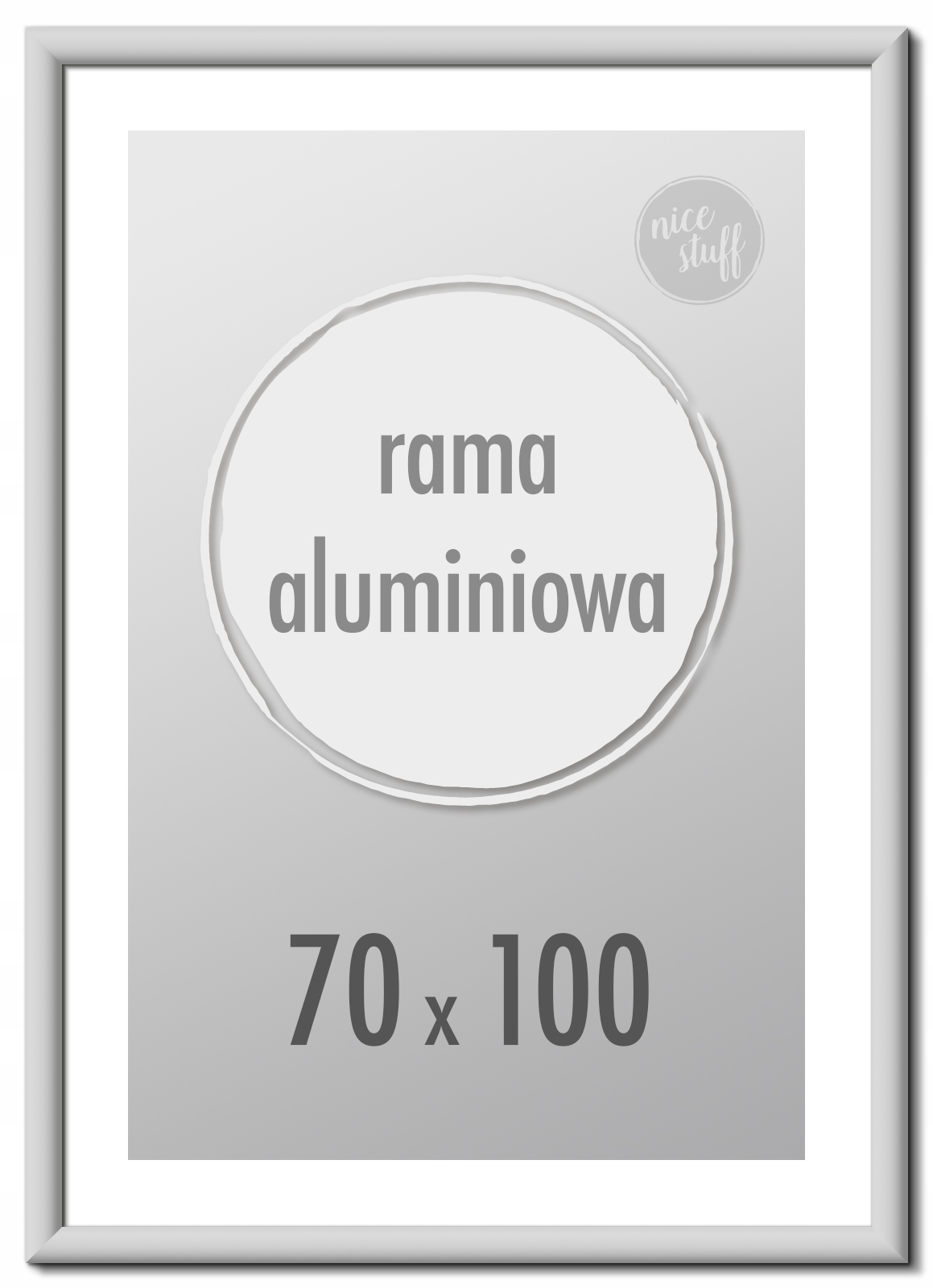 Rámeček 70X100 B1 Rámeček na fotografie 70x100 Rámečky na fotografie Aluminiová Stříbrná