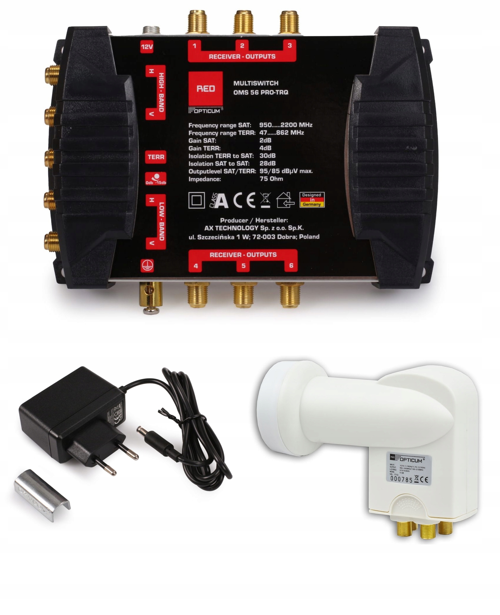 

MultiSwitch 5/ 6 Wyjść Opticum Konwerter Quattro