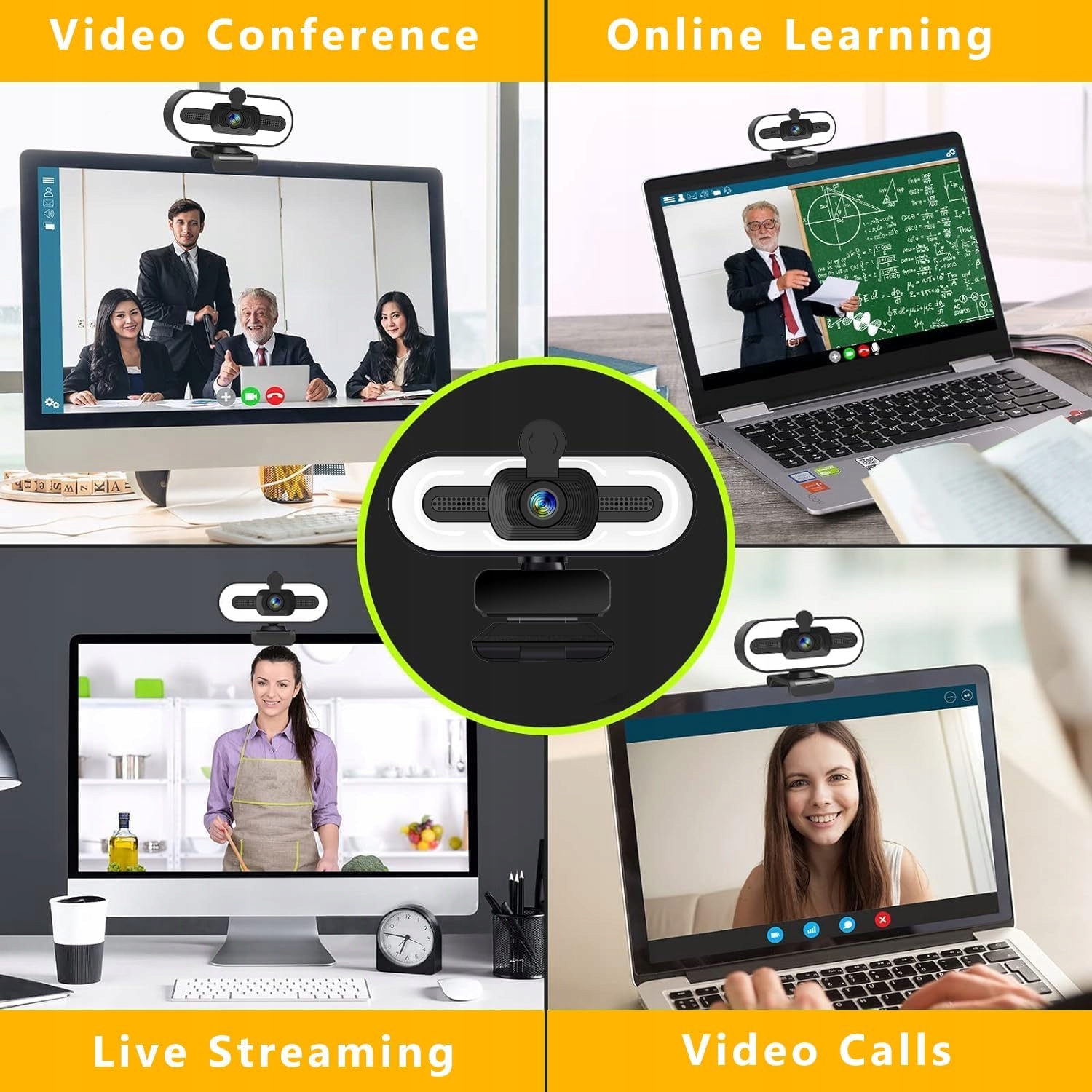 GKEAPZA Kamera Internetowa 1080P Full HD Z Mikrofonem I Statywem — miniatura 7