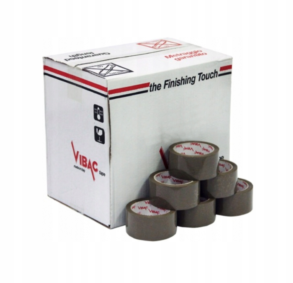 Mocna Taśma Pakowa Klejąca 48X66 Vibac Solvent Brąz 48/66 36 Sztuk Karton