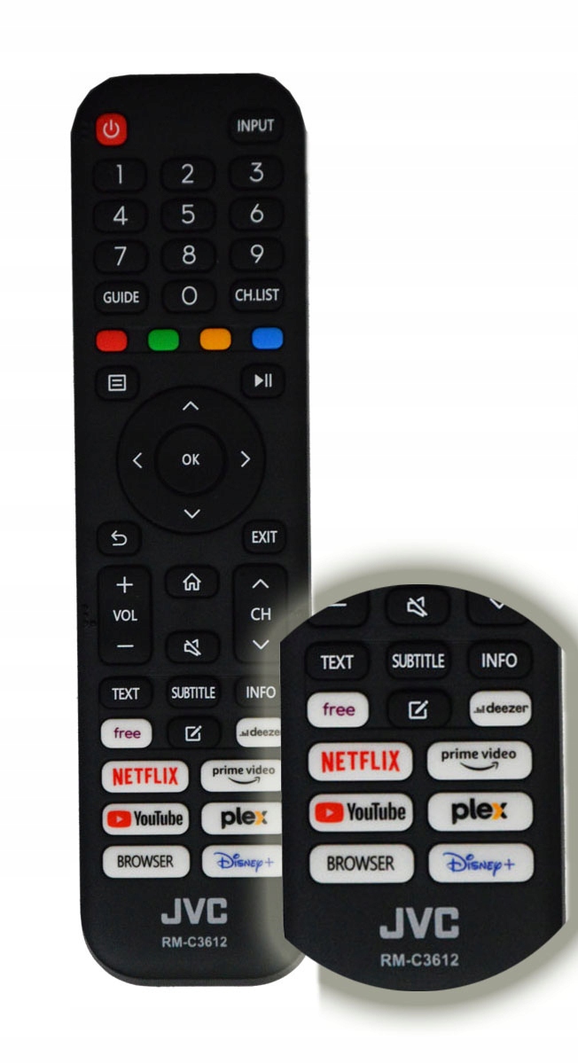 PILOT JVC RM-C3612 NETFLIX YouTube Disney ORYGINAŁ Kod producenta RM-C3612