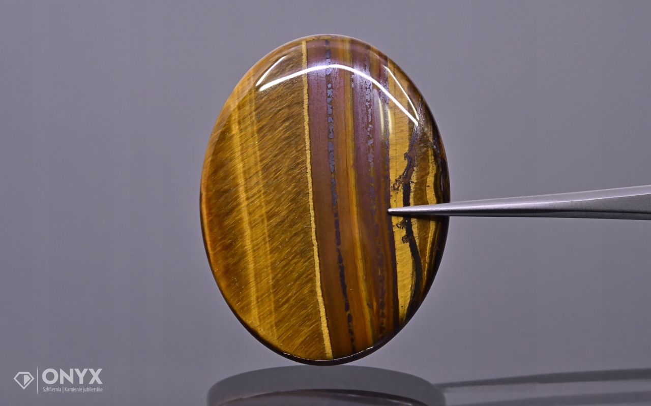 Tygří oko nízký kabošon ovál 40x30 mm