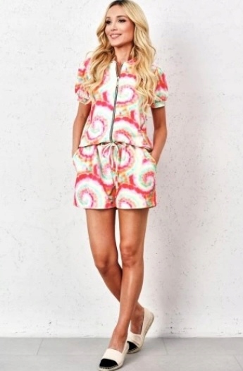 Kompletní tepláky Barevné šortky+Mikina Velurová 0505A-0528 velikost M