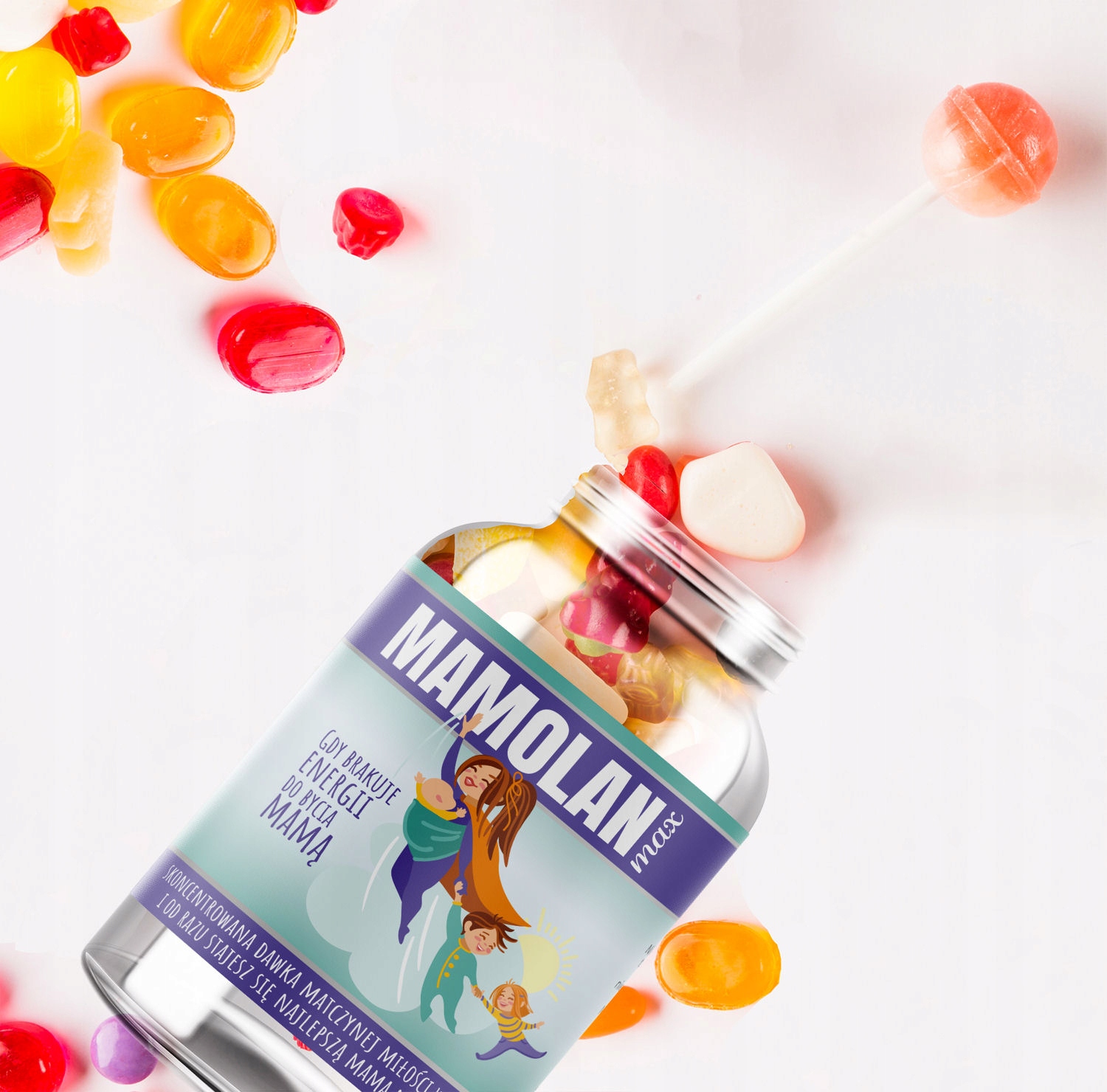 MAMOLAN max Prezent Dzień MAMY Matki Butelka na ŚMIESZNE TABLETKI Cukierki Okazja Dzień Matki