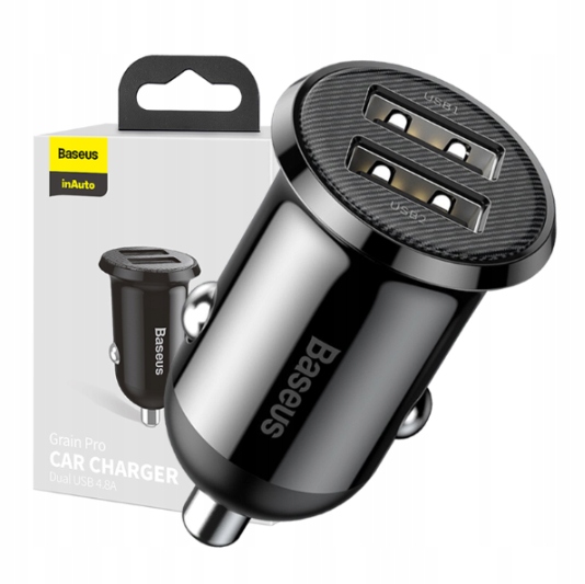 

Ładowarka samochodowa Baseus Grain Pro 2x Usb 4.8A