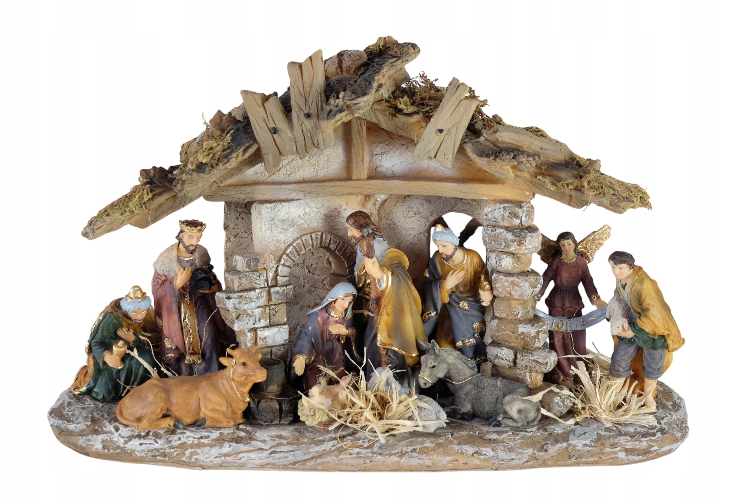 SZOPKA BOŻONARODZENIOWA STAJENKA Z FIGURKAMI LED