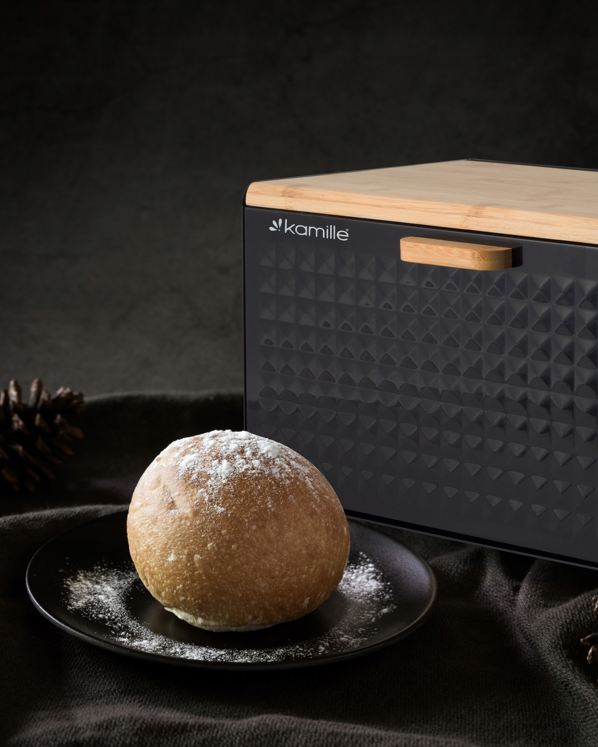 CHLEBAK STALOWY POJEMNIK NA CHLEB PIECZYWO KAMILLE EAN (GTIN) 5903148927282