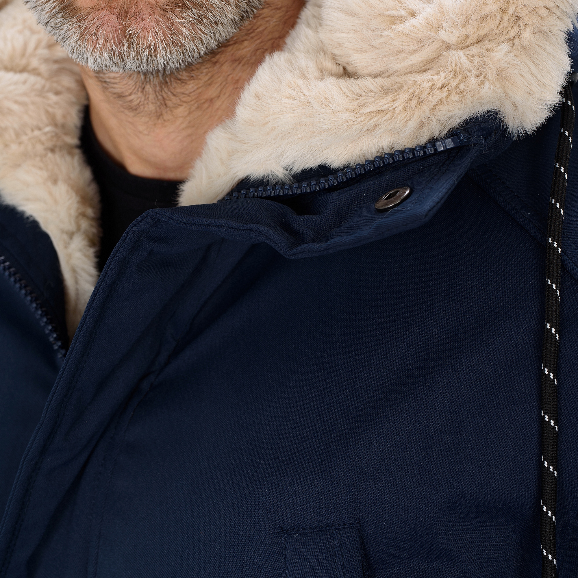 M120-215 r. M MĘSKA ZIMOWA KURTKA PIKOWANA PARKA FUTRO DŁUGA Wypełnienie syntetyczne