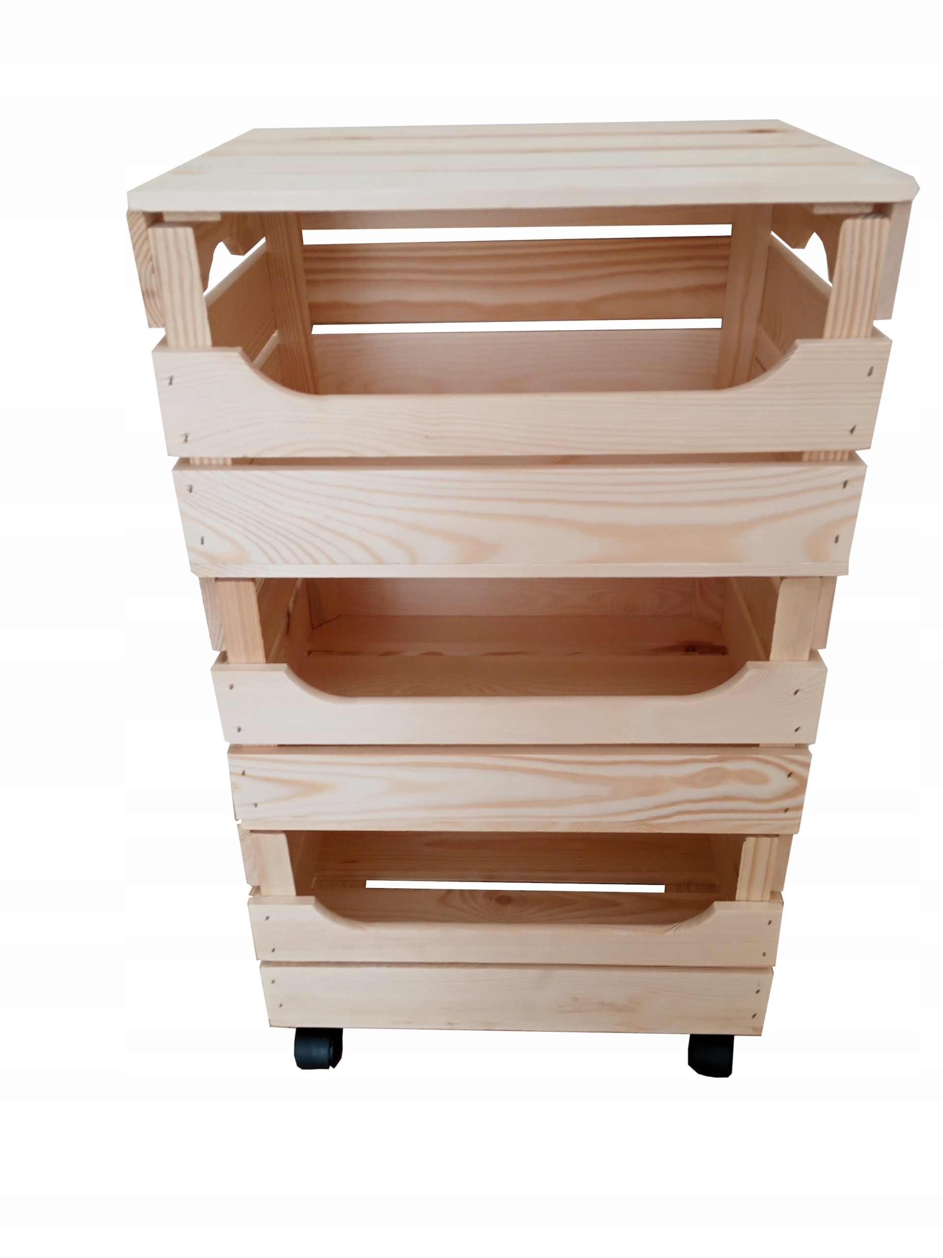 

Skrzynka Regał Na Warzywa Owoce Drewniany 4 Kółka