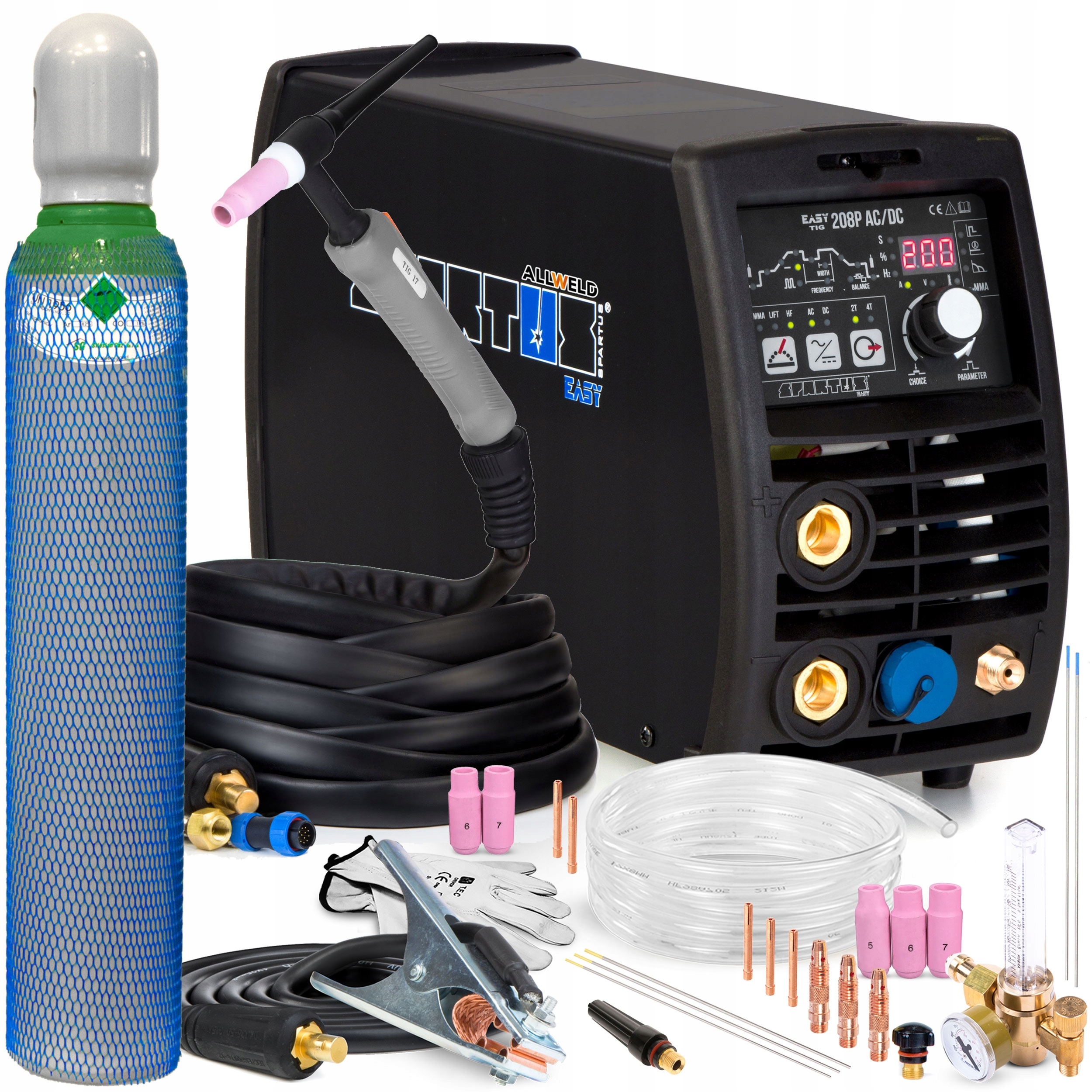 Tig Ac DC Spartus Easy 208P Mma Puls 200A 230V Hliník Hf Lift