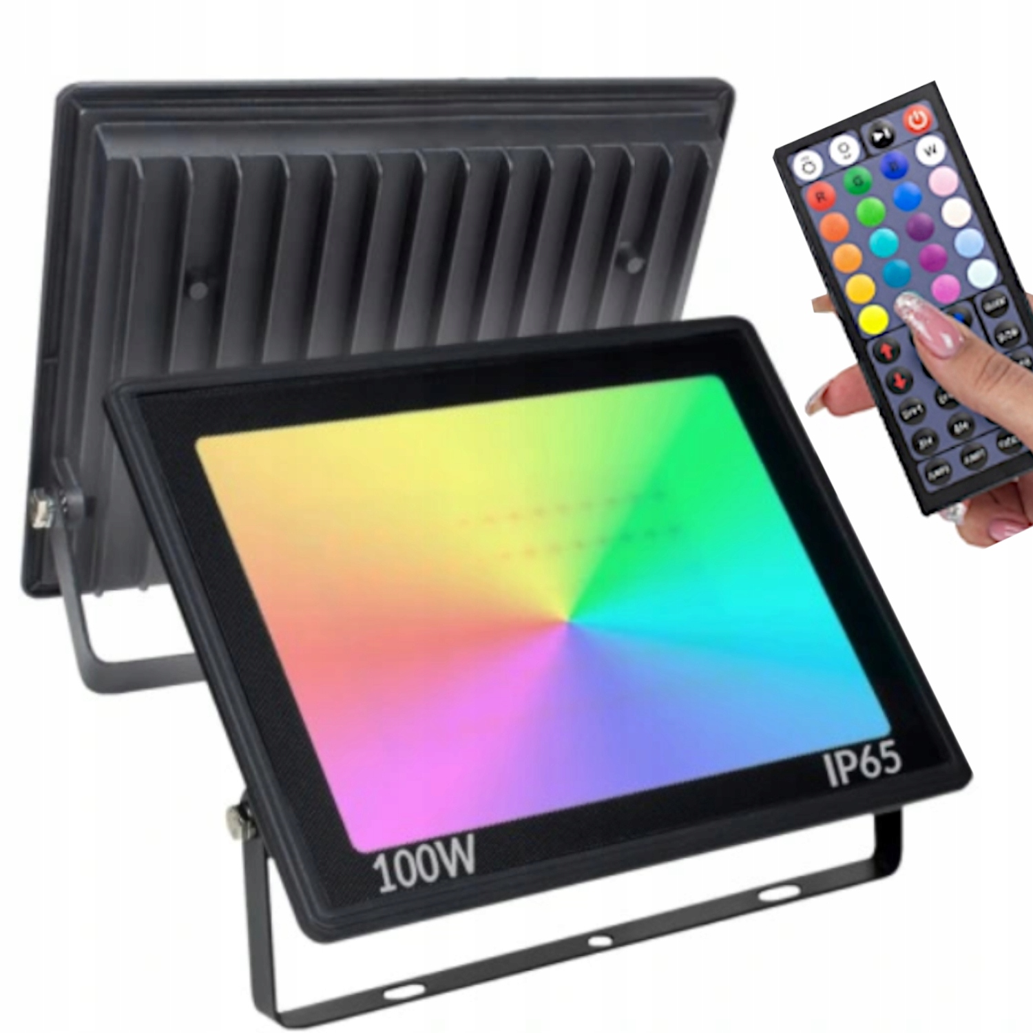 Halogenový Led Zářič Rgb 100W IP65 S Dálkovým Ovládáním, Barevné Osvětlení Domu