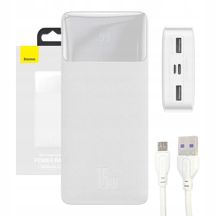 Výkonná Rychlá Powerbanka 20000 mAh Usb Usb C Typ C 15W Rychlé Nabíjení