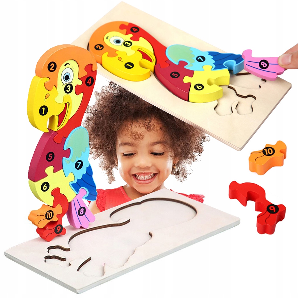 

Puzzle Klocki Drewniane 3D Montessori edukacyjne