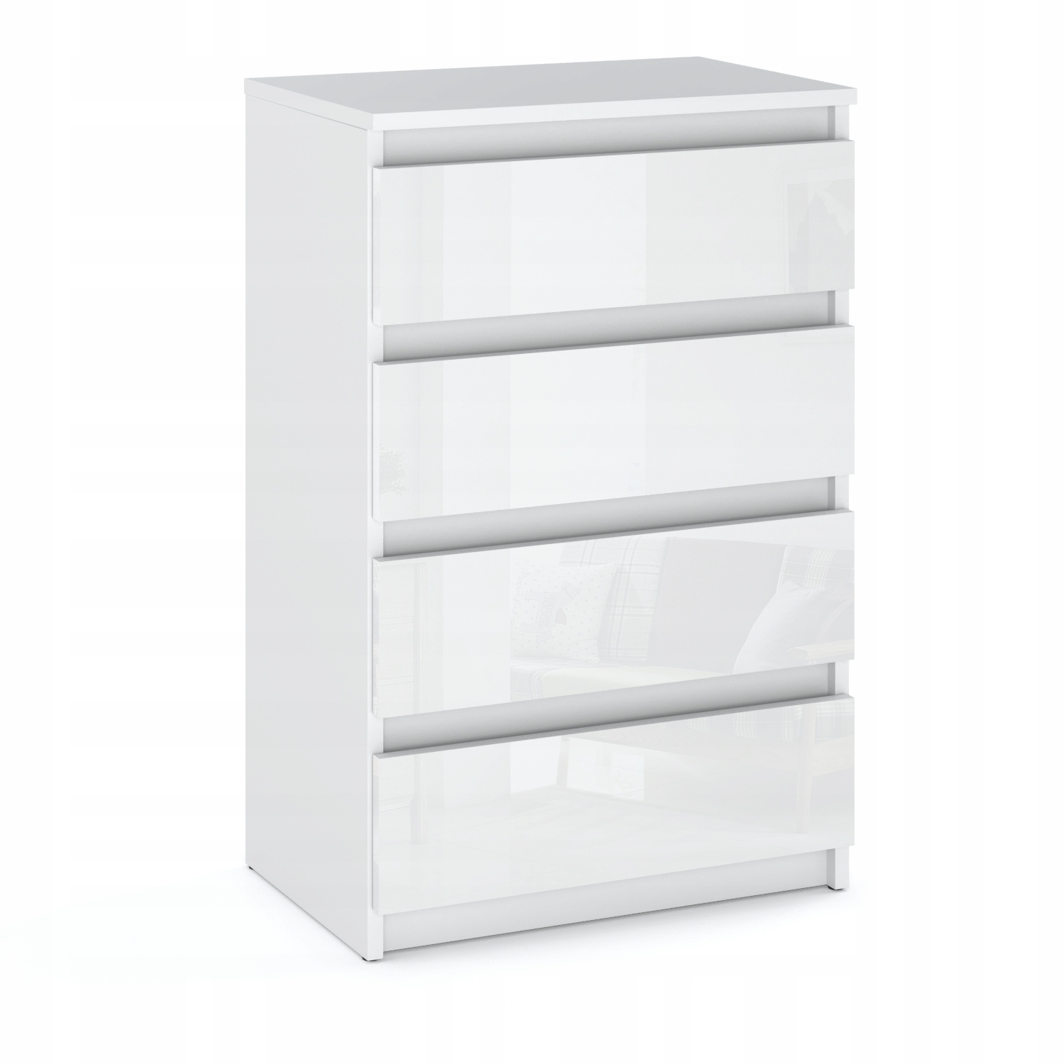 Komoda Biała Połysk z 4 Szufladami 60 CM Szafka Rtv Duża Pojemna Nowoczesna EAN (GTIN) 5905123200205