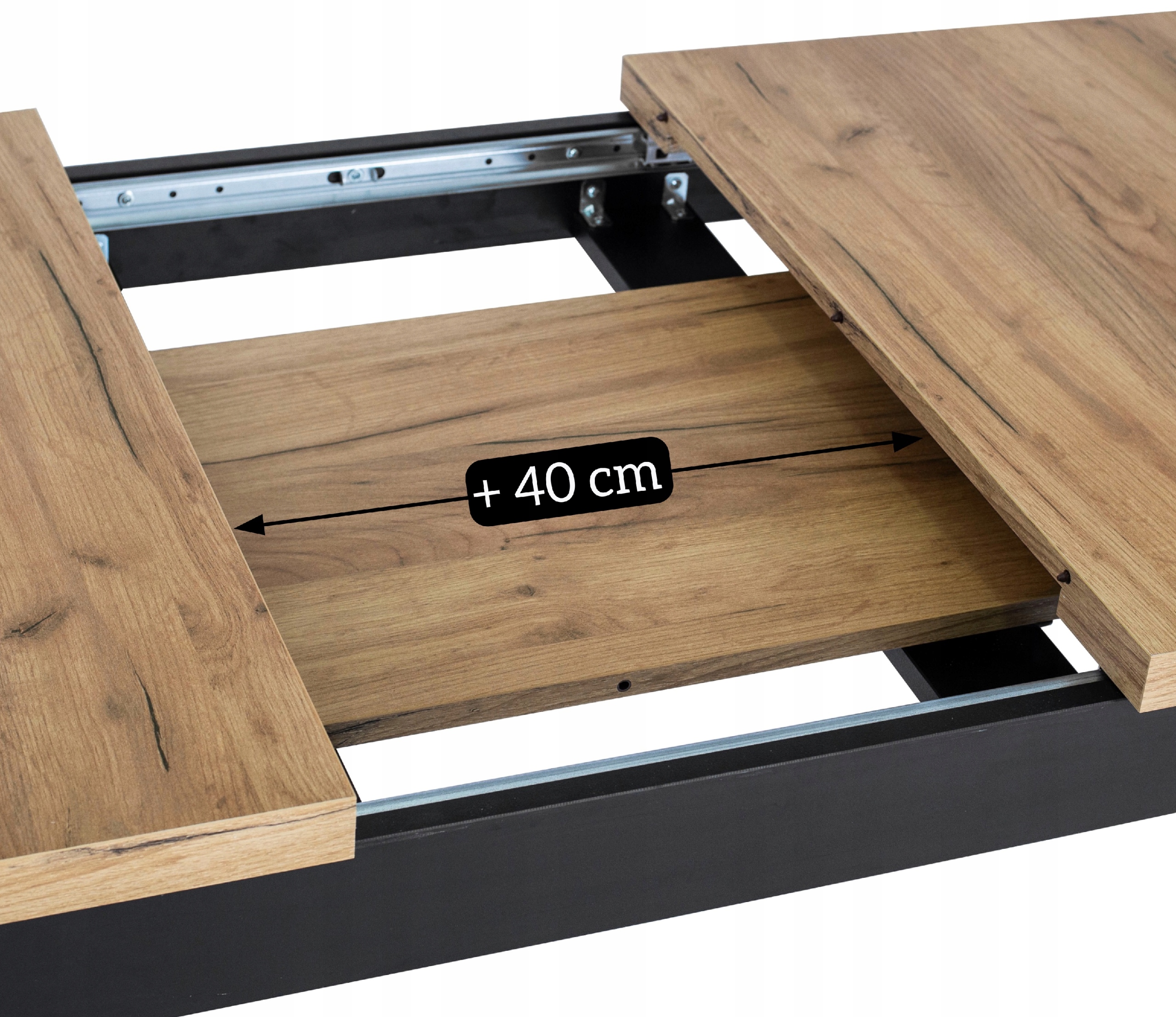 Stół Rozkładany Do Jadalni Salonu Kuchenny Loft Dąb Craft 120-160 SKUBI Grubość blatu 3.5 cm