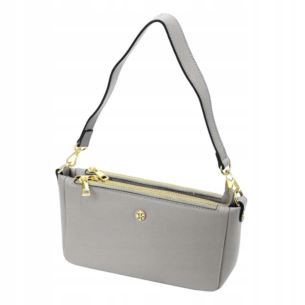 Dámská kožená kabelka Gregorio 1740 Popel na rameno Crossbody Kožená