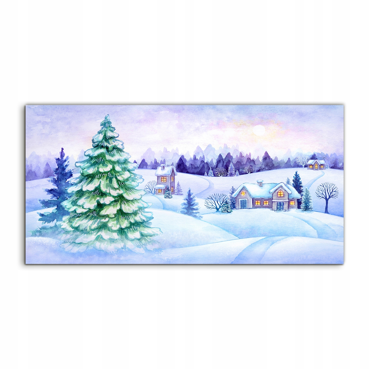 Akrylový obraz 140x70 na stenu Zima Les Vianoce Príroda