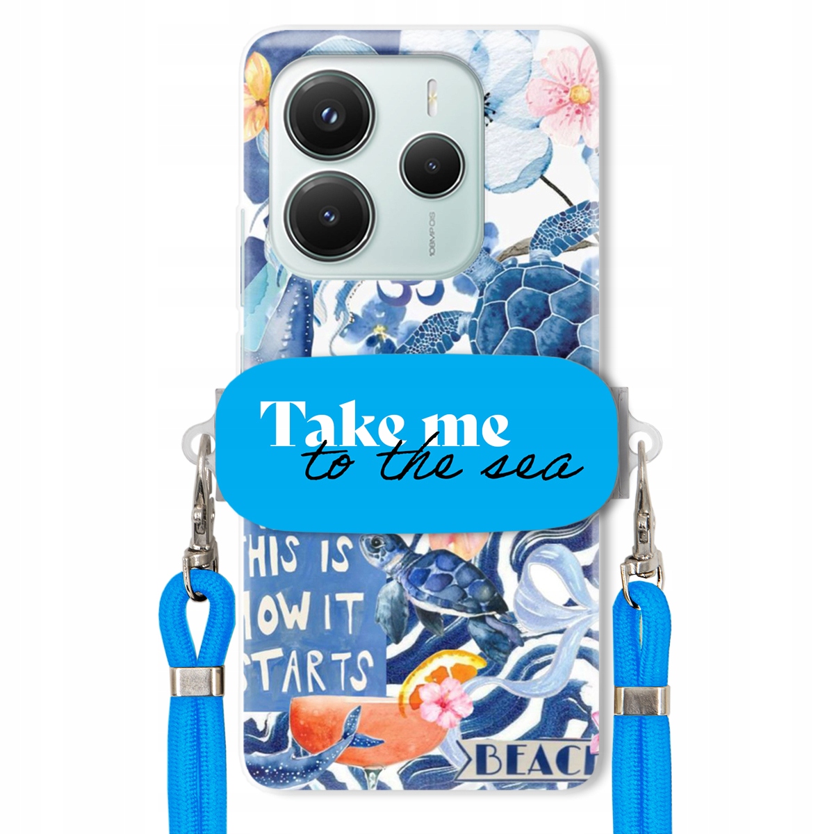 Pouzdro pro Xiaomi Redmi Note 14 5G Modré vodítko Držák Take Me To The Sea