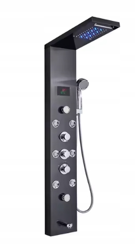 Panel prysznicowy LED prysznic wodospad hydromasaż