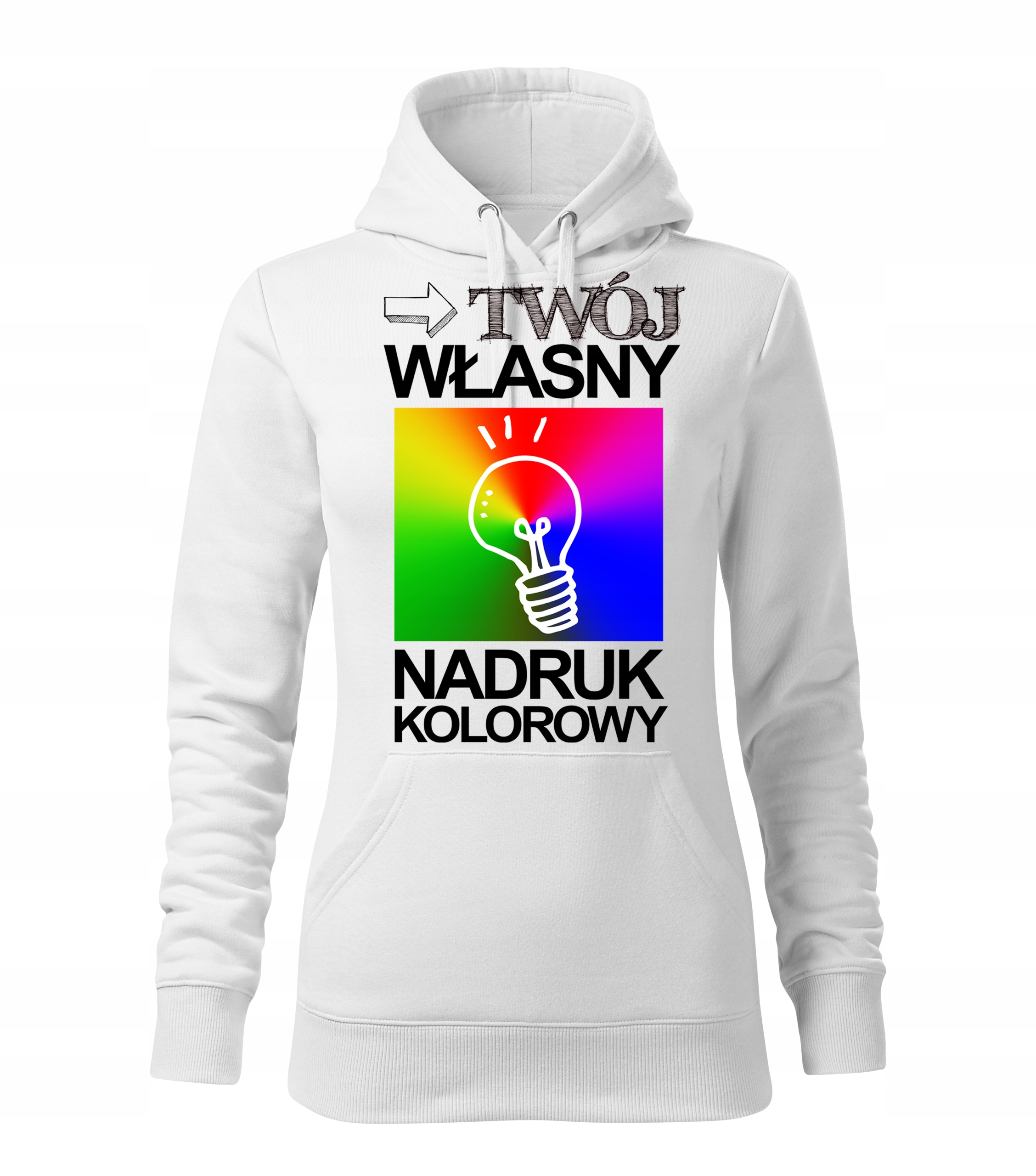 

Bluza z kapturem i własnym nadrukiem grafiką S