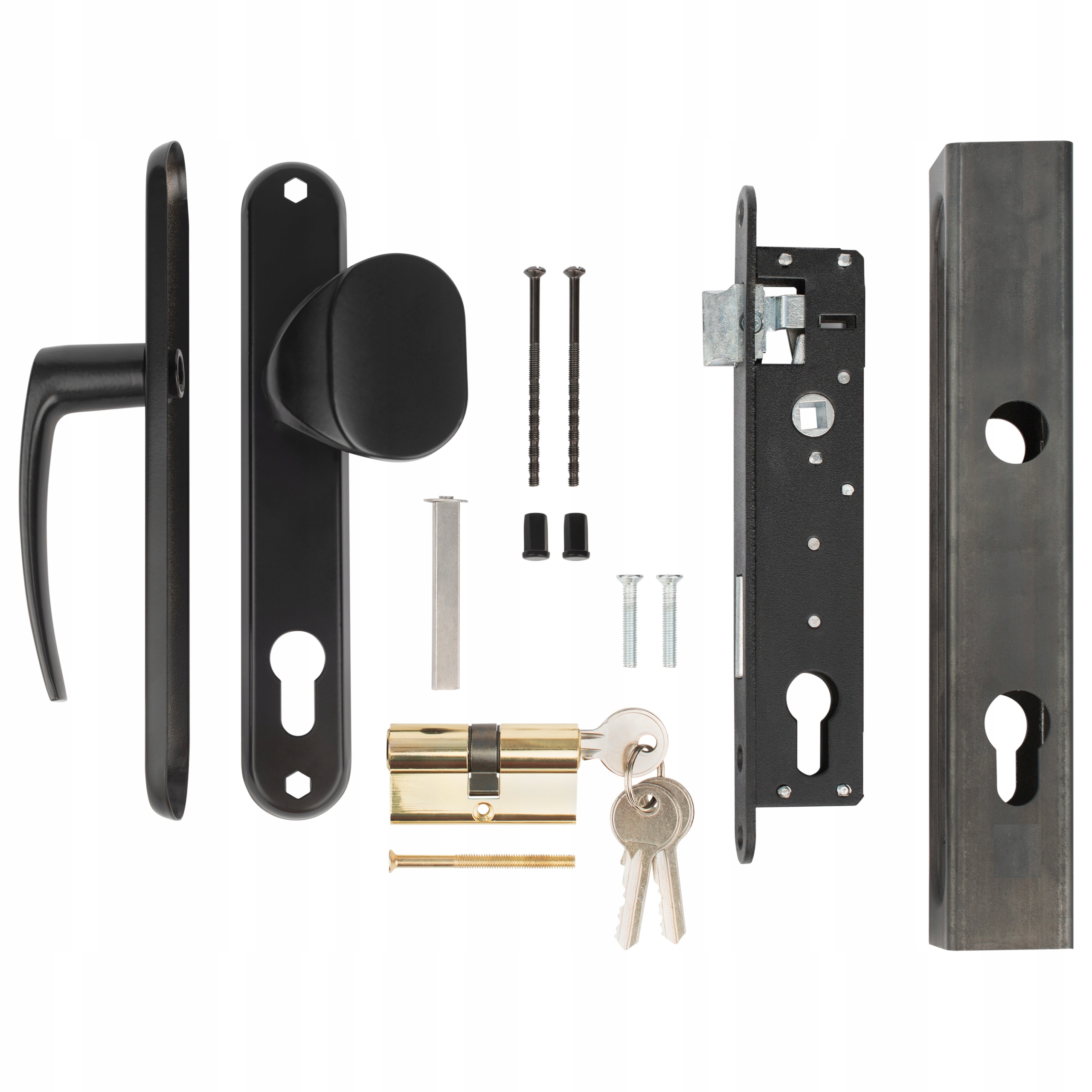 Černý Komplet Branky Zámek Úchyt-klika Vložka Kazeta ZPKDm03WK